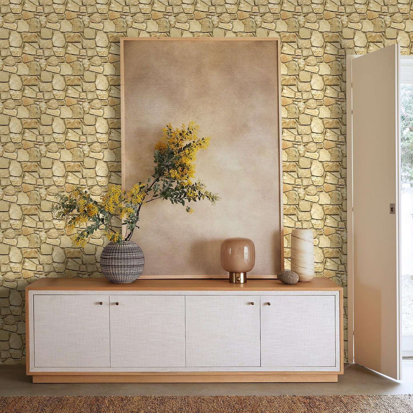 COMSTICKC 3D Faux Gray Stone Wall Sticker Peel and Stick Wall Panels,10 Pcs of 12"X12",Ultra-Light Thin PVC Decorative Tiles Rocks Stone Backsplash Interior Decor,Paintable