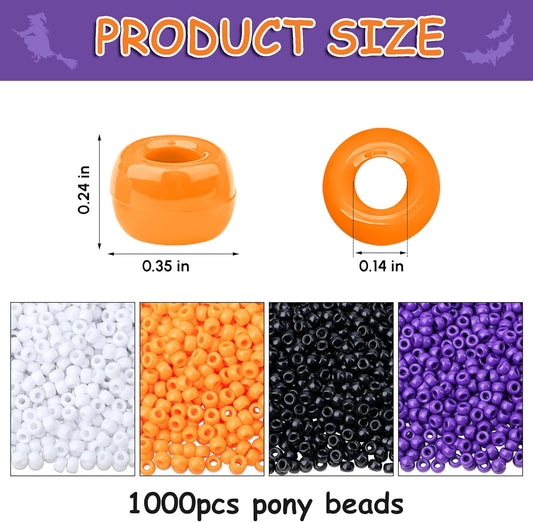 Red Pony Beads 1000Pcs 9mm Pony Beads Bulk Red Perler Beads for Friendship Bracelets Kandi Beads Hair Beads for Braids Beads for Crafts