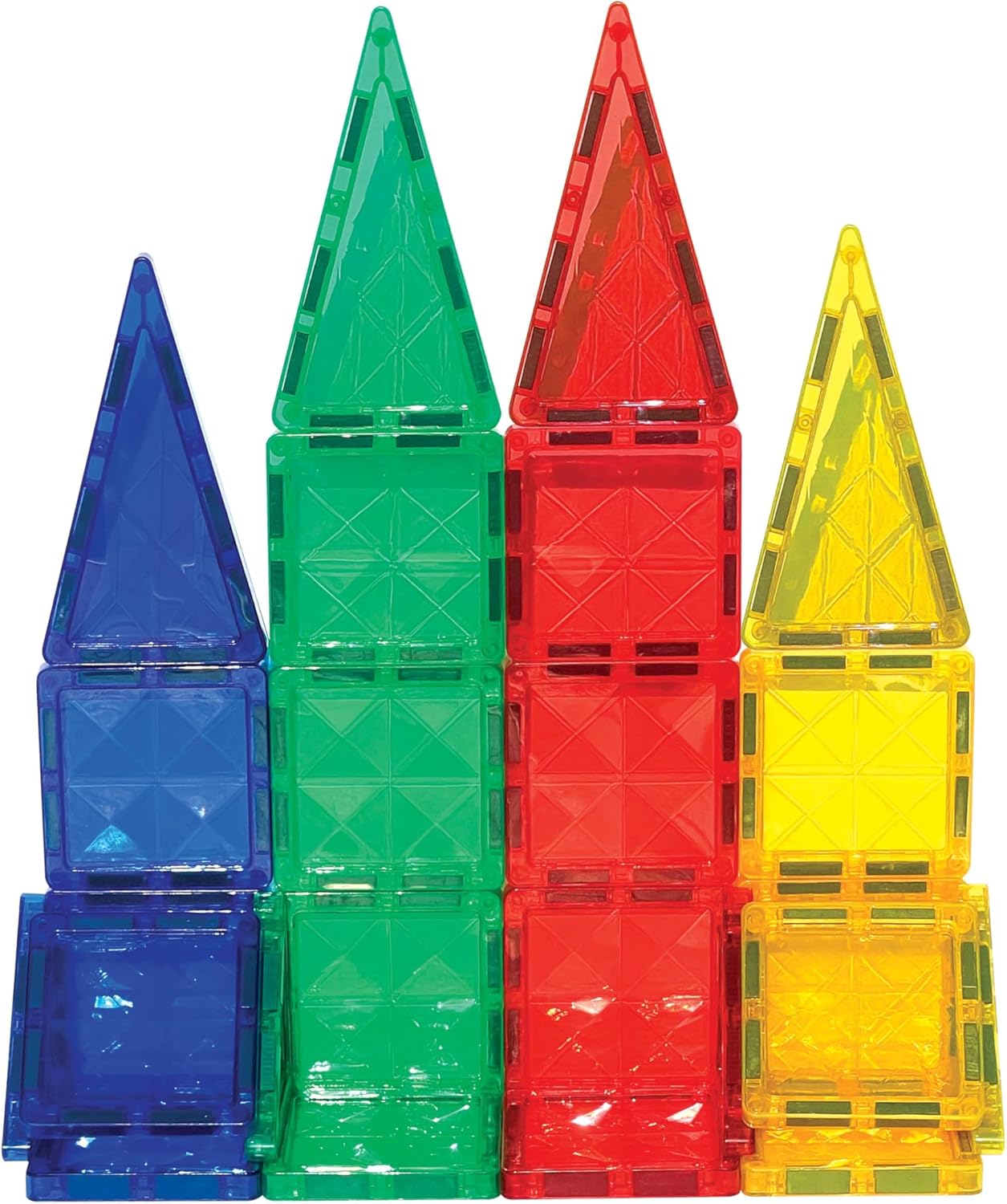CreateOn Crayola Mini Magnetic PIP-Tiles, Building Set for Kids, Magnetic Building Toys for Kids, STEM Travel Toys for Boys and Girls Ages 3+, 24-Piece Set (Glitter)