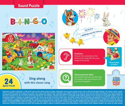 Masterpieces 24 Piece Old McDonald Sing-A-Long Sound Floor Puzzle for Kids - 18"x24"