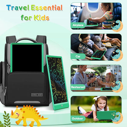 FLUESTON LCD Writing Tablet for Kids, 10 Inch Doodle Board, Colorful Drawing Pad for Toddler, Educational Travel Toy Gifts for 3-8 Year Old Girls Boys, Erase Lock Writing Board
