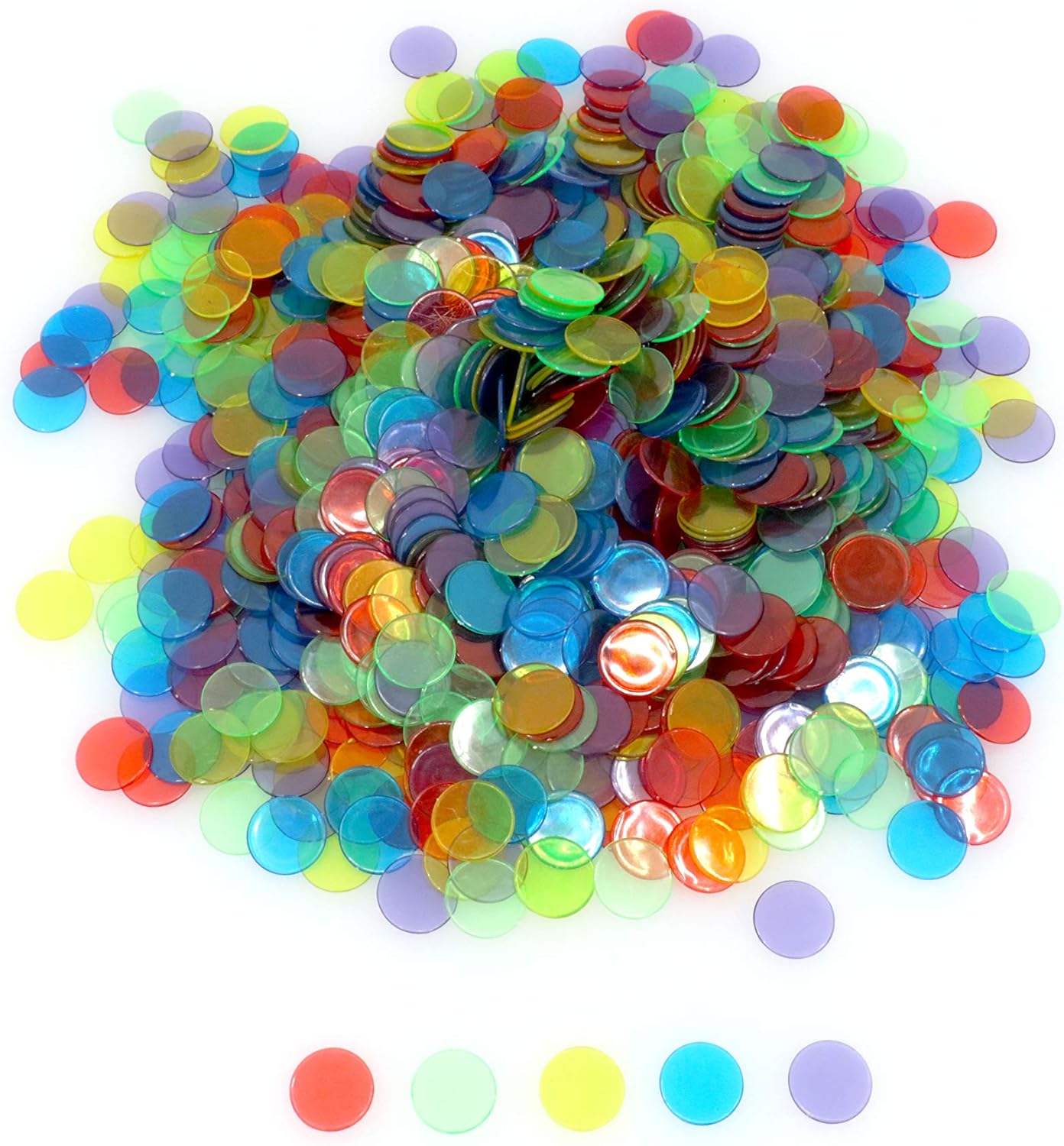 Regal Bingo Plastic Bingo Chips 1000 Pcs - Clear Transparent Counters Game Chips Set for Board Game - Fun Family Bingo Night - 3/4 Inch Yellow Color