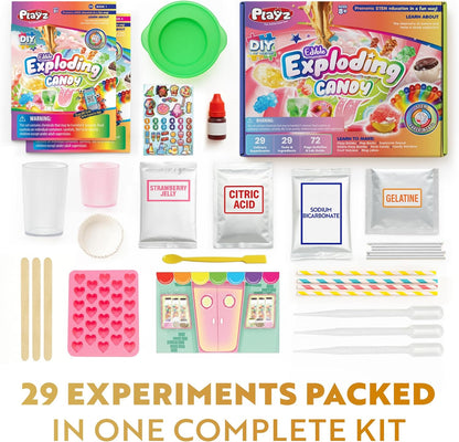 Playz Edible Candy Making Science Kit for Kids Ages 8-12 Years Old - Food Science Chemistry Kid Science Kit with 40 Experiments to Make Your Own Chocolates, Educational Science Kits for Boy & Girls