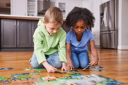 Crocodile Creek 36-Piece Jigsaw Floor Puzzle - Shark Reef - for Kids Ages 3-5 - Heavy-Duty Shaped Box for Storage - 24" W x 18" H Finished