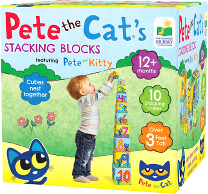 The Learning Journey Pete The Cat Stacking Blocks – 10 Colorful Nesting Cubes – Educational Toddler Toy for Ages 12 Months+ – STEM Learning & Developmental Play