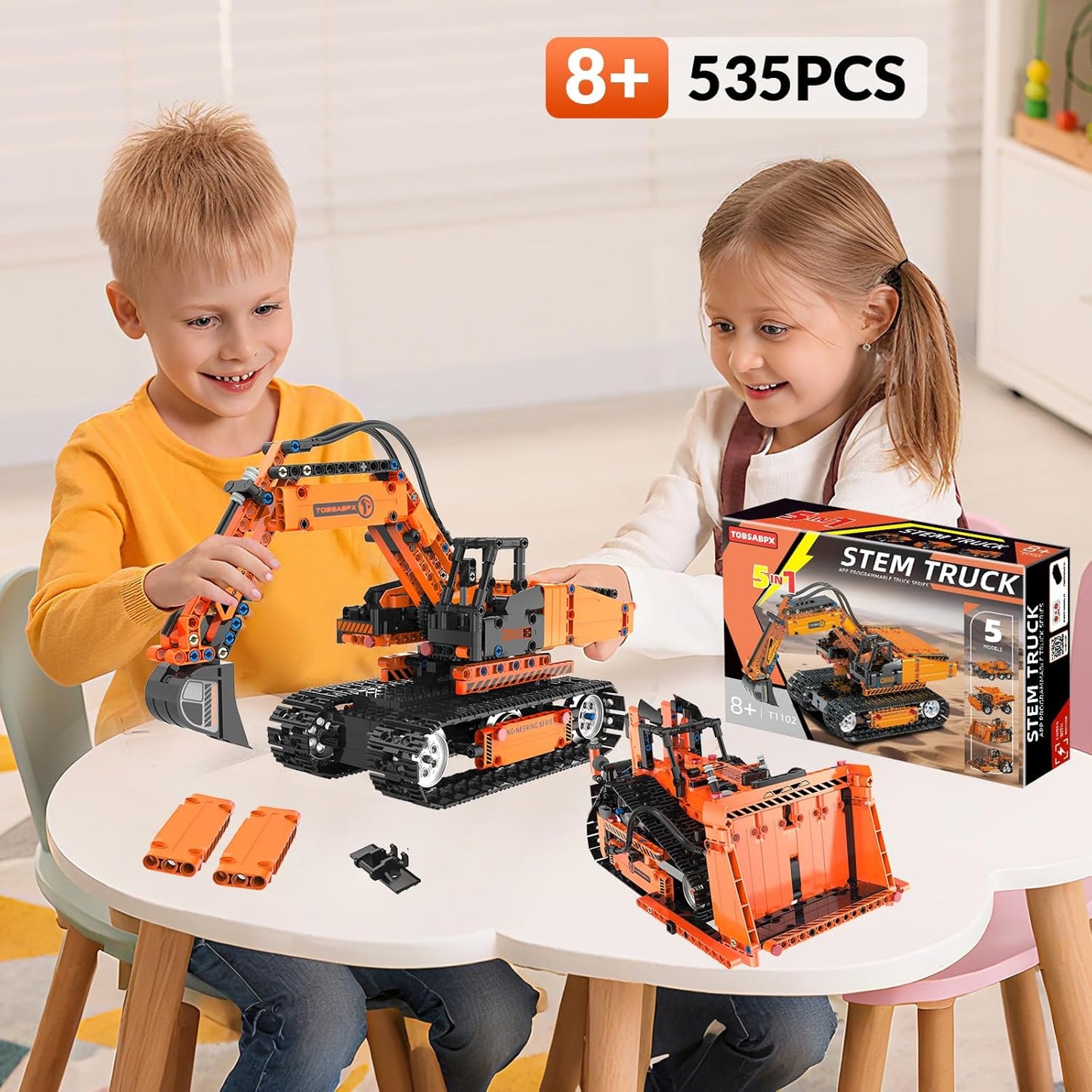 STEM Building Toys for Kids 6-14, 5in1 STEM Robot Building Kit for Kid, Remote & APP Controlled Tank Bulldozer Robot Building Blocks Set Birthday Xmas Gifts Ideas for Boys Girls (689PCS)