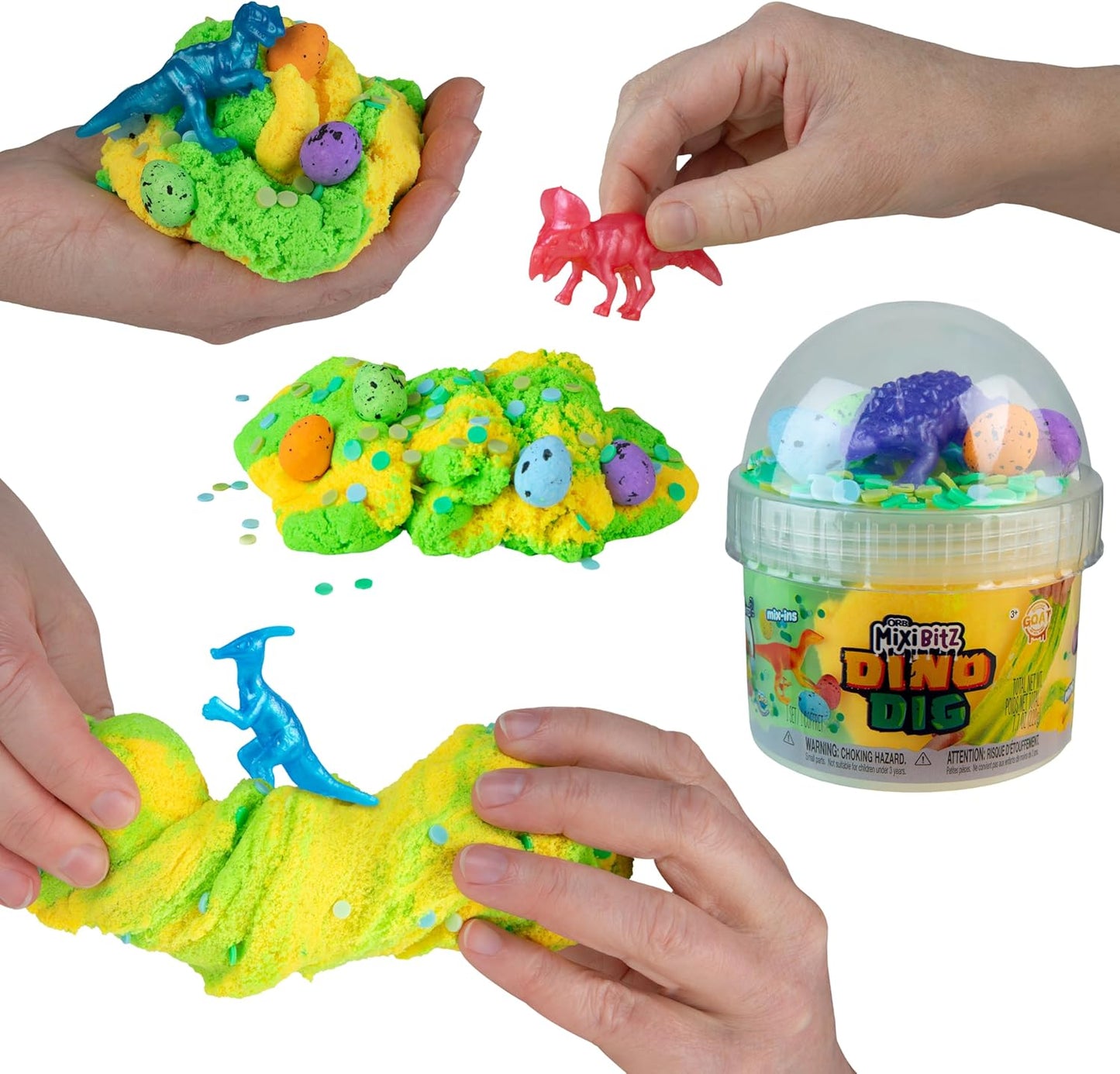 ORB Goat MixiBitz Adventure 3 Pack Slime Kit for Kids - Randomly Assorted Themed Toy with Each Traditional, Cloud, and Butter Slime - Slimi Sea, Safari, and Dino Dig Themes - Fun Party Favors, Gifts