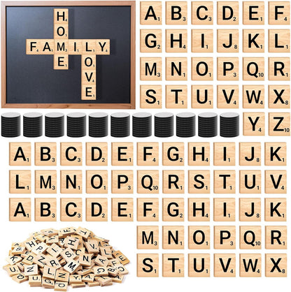 150 PCS Wood Magnetic Letter, Wooden Letter Magnets for Fridge Refrigerator Wall, Alphabet Tile Letters Magnetics for Fun Learning Decorative Game Board