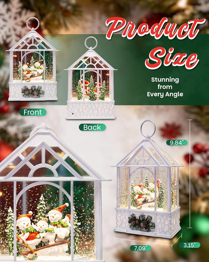 Extra Large Christmas Snow Globes Christmas Lantern, 12.99" Musical Snow Globe with 8 Songs, Santa Snowglobe for Kids Adults, 6H Timer Dual Power, Lighted Christmas Decorations Indoor Gifts