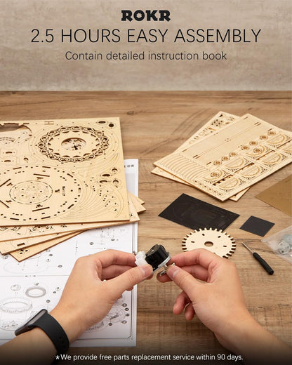 ROKR 3D Puzzles for Adults-Starry Night Music Box Kit-Wooden Puzzles Science Gifts for Adults-Gifts for Teenage Boys Girls
