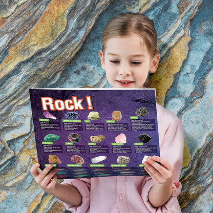 Gamerside Rocks for Kids - 48 Real Rocks, Gemstones & Crystals Collection – Educational Science Kit, Great Rock Collections STEM Gift for Boys & Girls Ages 6-12