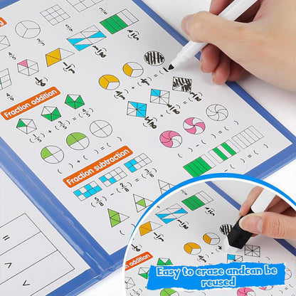Magnetic Fraction Demonstration Book,Magnetic Fraction Tiles & Fraction Circles Set,Math Manipulatives for Elementary School,Montessori Fraction Manipulatives Learning Educational Puzzle Toys for Kids