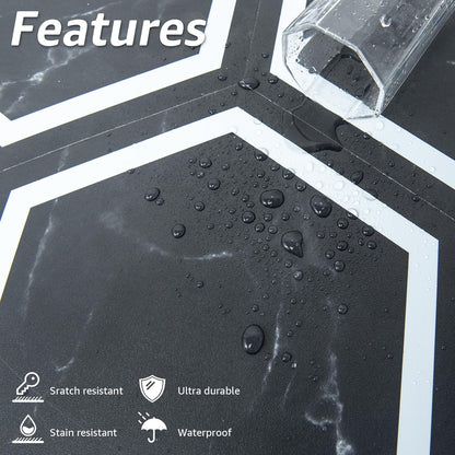 Art3d 10-Pack Hexagon Peel and Stick Flooring Tile Marble Look, Self Adhesive Waterproof Vinyl Floor Tile for Living Room, Kitchen, Bathroom, Bedroom, 11.8" x 10.2" White Marble