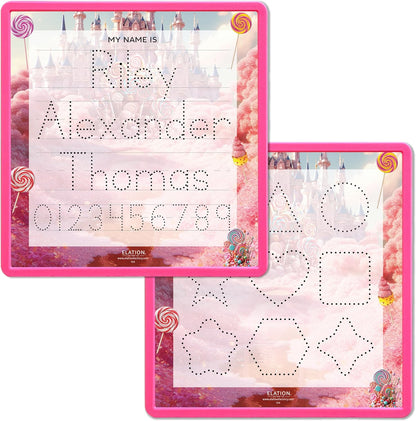 Kid's Name Tracing Board | Dry Erase Letter Tracing | Reusable Name Board | Alphabet Letters | Personalized | Candy Theme