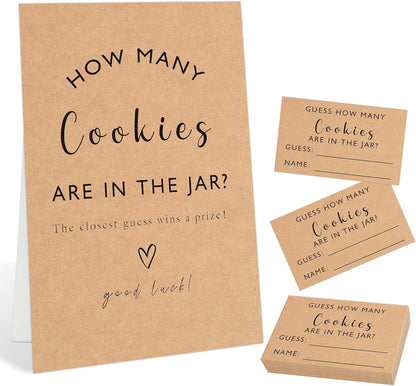 Minimalist Style How Many Gummy Bears Are In The Jar Baby Shower Games Set(1 Sign and 50 Cards), Gender Reveal Games, How Many Guessing Cards for Bear Babyshower, Gender Reveal Party Activities, 19