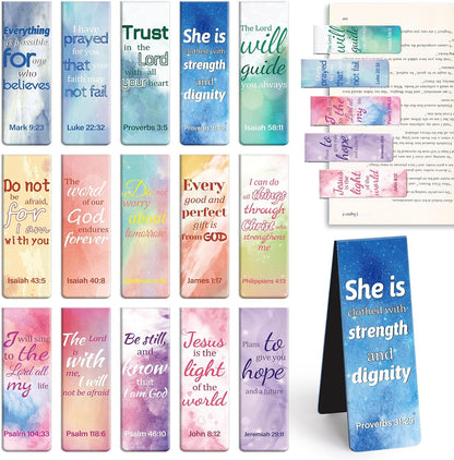 Magnetic Bookmarks - Tumwisk 24PCS Bible Bookmark Christian Bookmarks Cross Bookmark Book Magnets, Magnetic Cross Page Holders for Bibles Study, Religious Gifts for Teacher Students Book Lovers