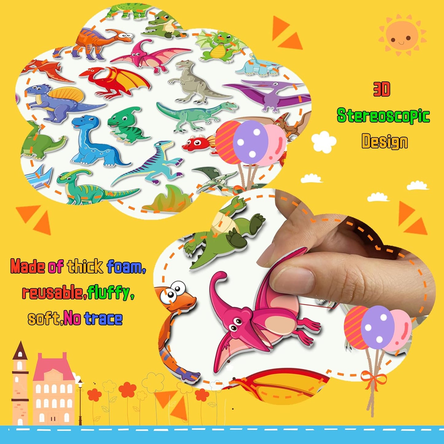 Kalysky 12 Set Reusable Sticker Books for Toddlers 2-4 1-3, Kids 3D Puffy Sticker Activity Books, Birthday Party Favors Goodie Bags Stuffer