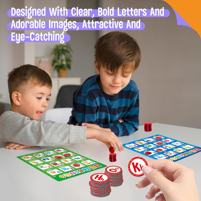 SpriteGru Multiplication & Division Bingo Game, 480 Math Problems, 2 Educational Math Board Game for Kindergarten and Preschool Kids 4-8, Perfect for Classroom & At Home (Up to 25 Players)