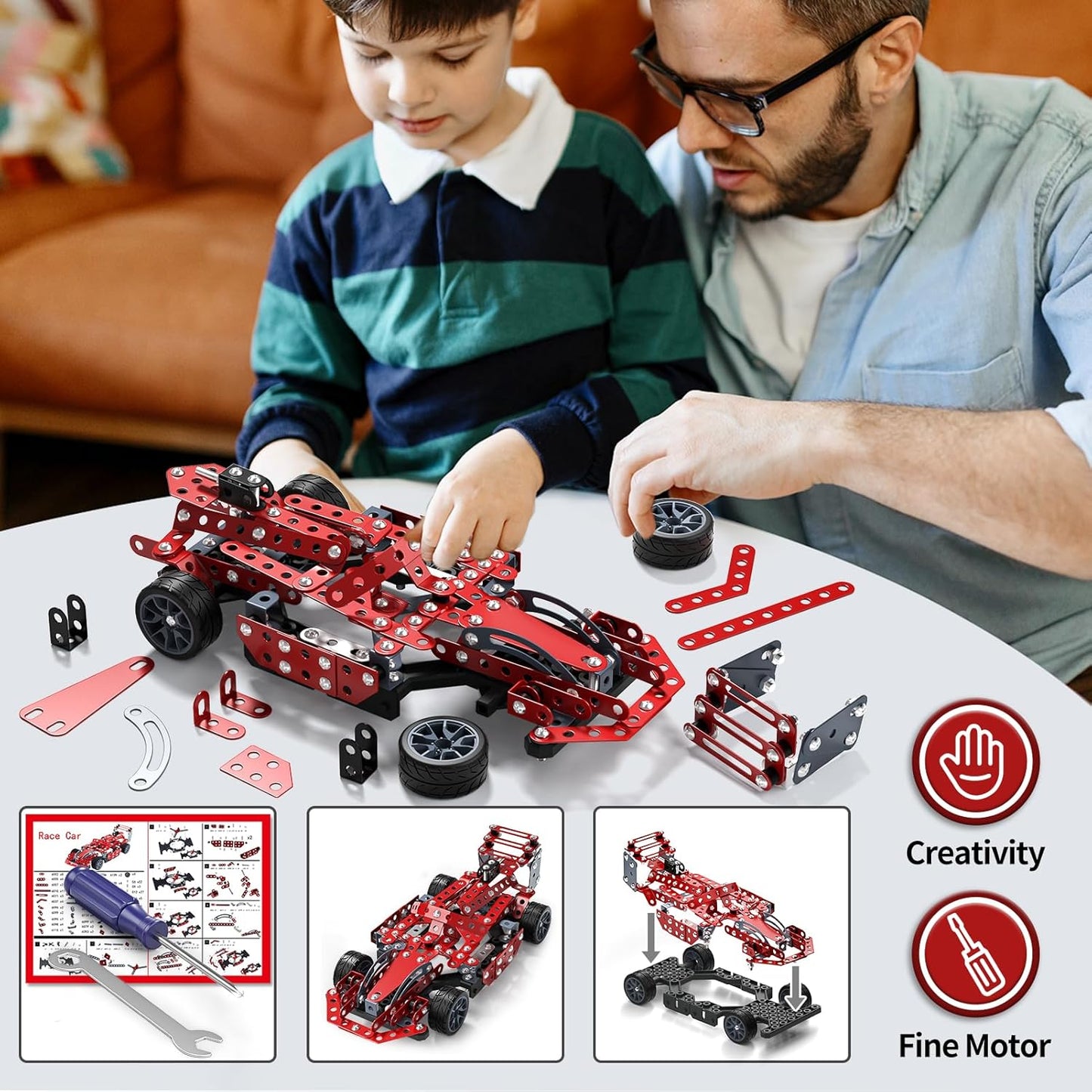 Building Toys Model Truck Set - STEM Building Projects Model Car Kit Toys for Kids Boys Ages 8-12 12-16, Assembly Science Model Car Kits Toys Gifts for Kids Girls Boys 8 9 10 11 12 Years Old and adult