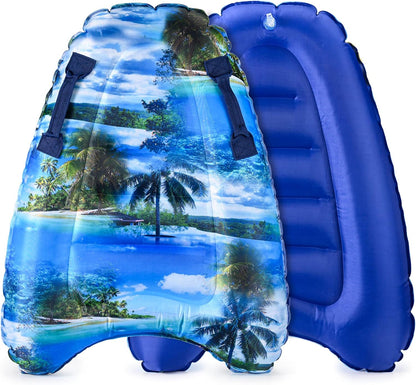 Inflatable Boogy Boards for Beach Travel Toys, 30” Cavas Slip Slide Water Park Body Surfing Board with Handles, Summer Fun Water Pool Game Toys for Kids 4,8,12 Ages