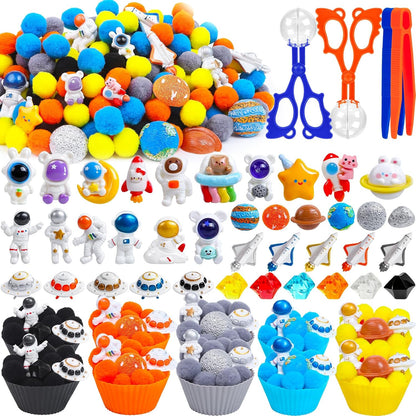 307 Pcs St. Patrick's Day Sensory Bin Filler Shamrock Fine Motor Sensory Bin Items Includes Pom Poms Irish Shamrock St. Patrick's Hat Resin Animals for Counting Sorting Training