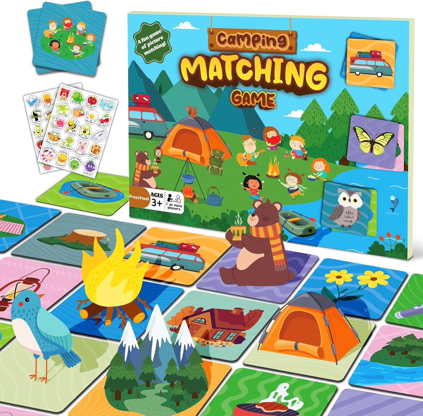 zheyistep 100 PCS Animal Matching Game for Kids Toddlers Memory Game, Animal Match Game Concentration Card Game for Boys Girls Preschool Learning Activities