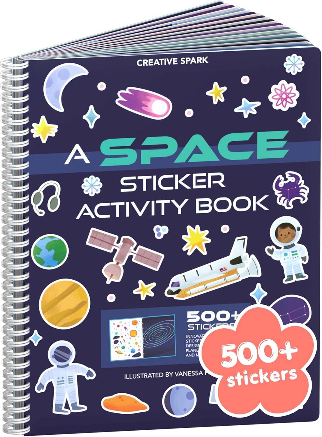 Animals Habitat 500+ Kids Sticker Book by Cupkin Toddler Airplane Travel Activity Coloring and Sticker Book, Road Trip Essentials, 12 Coloring Pages + 12 Scenes for Ages 2–8 Years - Colors A