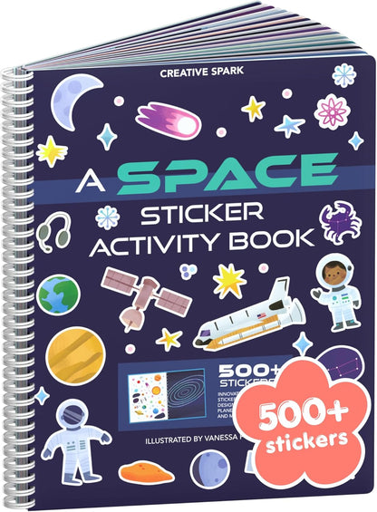 Animals Habitat 500+ Kids Sticker Book by Cupkin Toddler Airplane Travel Activity Coloring and Sticker Book, Road Trip Essentials, 12 Coloring Pages + 12 Scenes for Ages 2–8 Years - Colors A