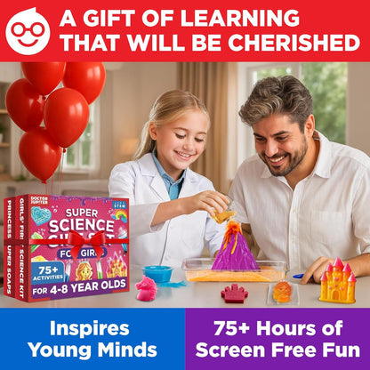 Doctor Jupiter Preschool Science Kit for Kids Ages 3-5 | Toddler Learning Activities, Birthday Gift Ideas for 3-4-5 Year Old Girls | Learning & Educational Toy STEM Kit with 100+ Experiments