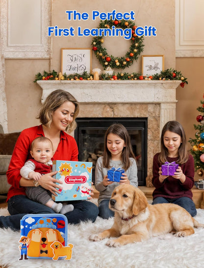 BizyKoady Toddler Busy Book for 1-3, Montessori Felt Busy Book, Busy Board for 1+ Year Old, Toddler Airplane Travel Toys, Educational Learning Activity Books, Girl & Boy Birthday Gift