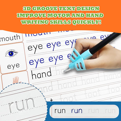 Magic Grooved Writing Practice for Kids Ages 3–5, Reusable Grooved Writing Books for Kids 3–5, Handwriting Practice for Kids 5–7, Preschool Tracing Workbook & Learning Activities