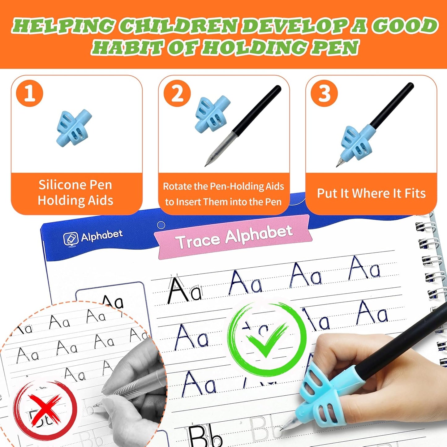 Magic Grooved Writing Practice for Kids Ages 3–5, Reusable Grooved Writing Books for Kids 3–5, Handwriting Practice for Kids 5–7, Preschool Tracing Workbook & Learning Activities