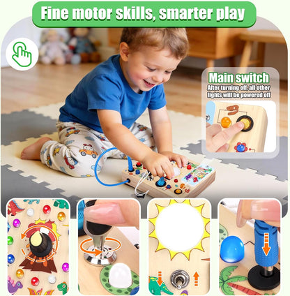 Konijiwa Busy Board - Montessori Toys for 1-3 Years Old Boys & Girls | Sensory Toys for Kids with Autism | Toddlers Learning Activity for Early Development (Busy Board v2)
