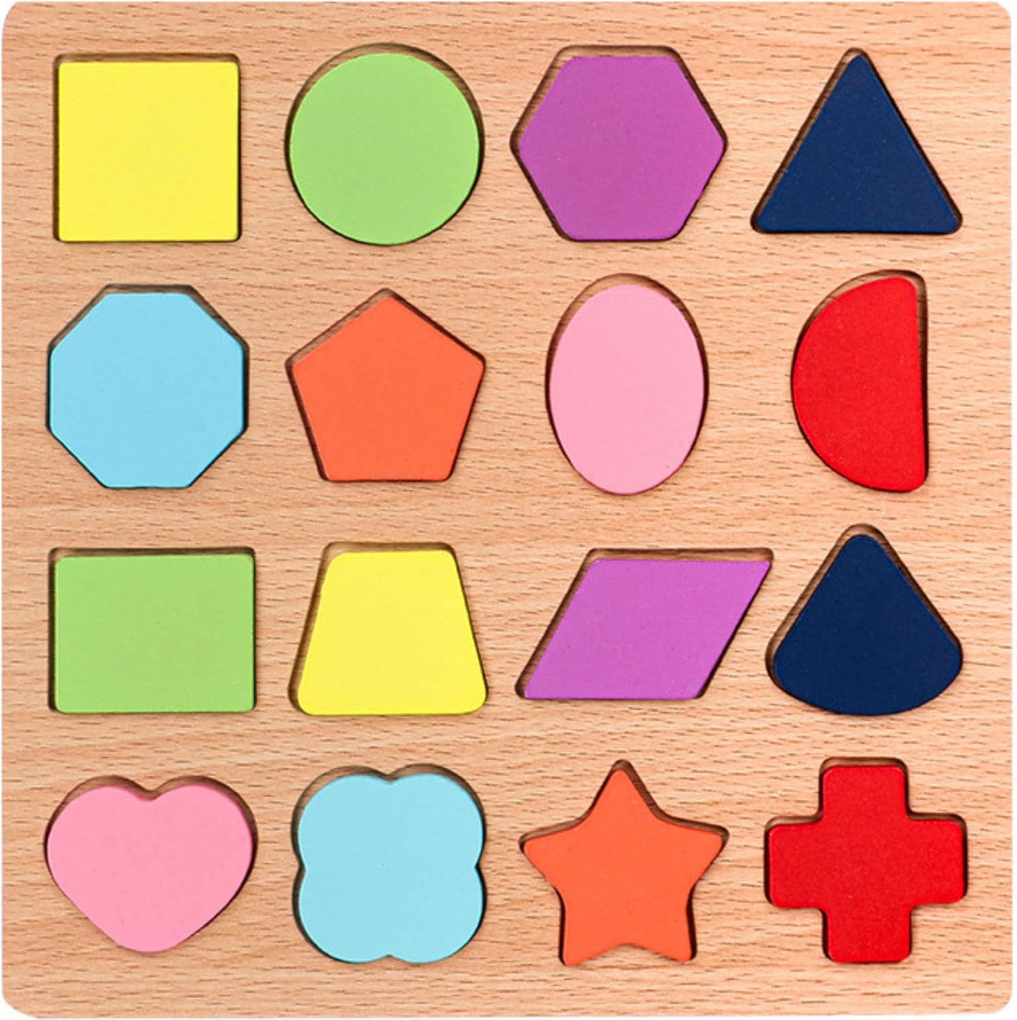 4-in-1 Wooden Alphabet Puzzle for Kids Ages 3+ – Upper & Lowercase Letters, Numbers & Shapes – Montessori Educational Learning Toy for Toddlers & Preschool – Fine Motor & Early STEM Skills