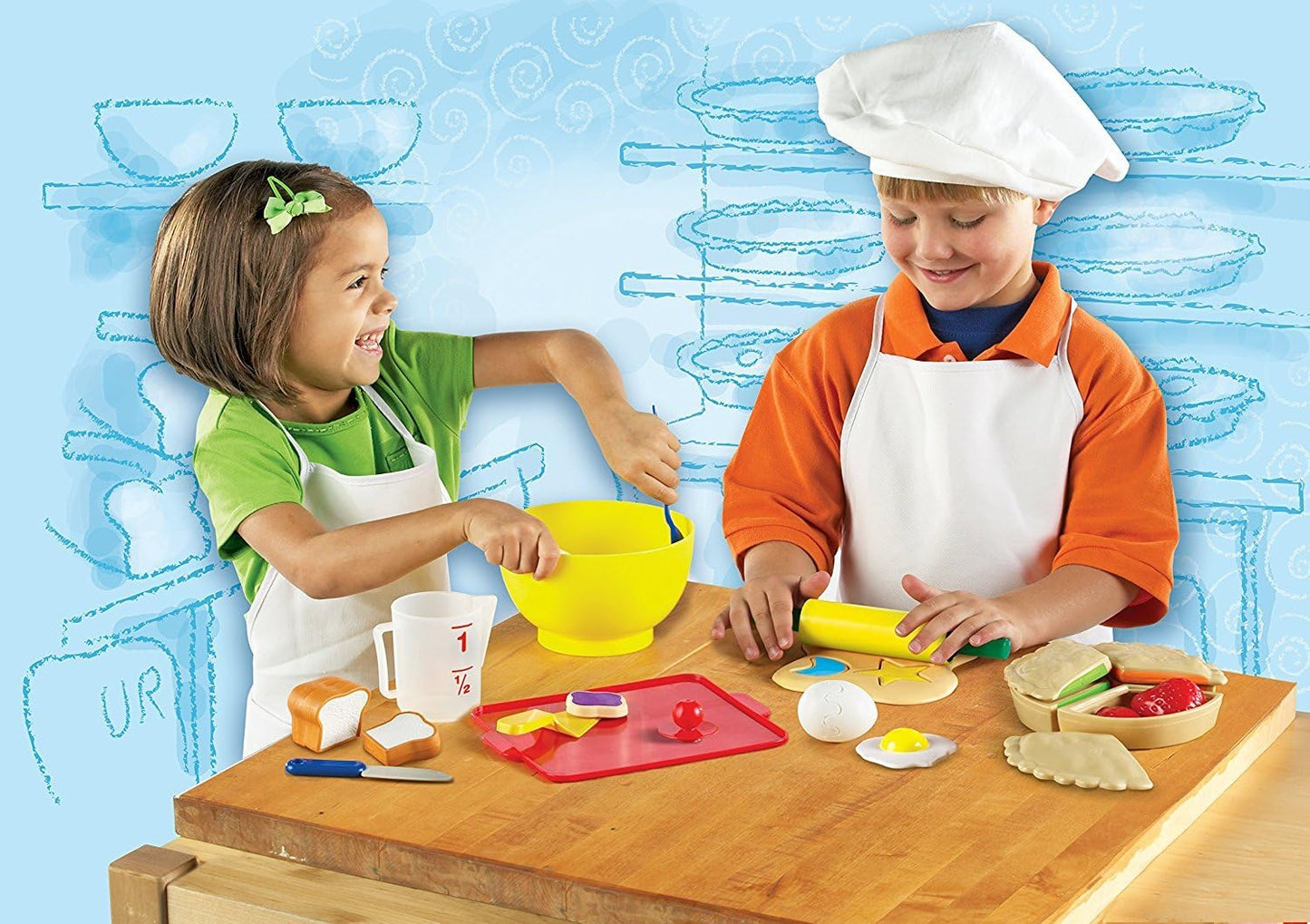 Learning Resources Pretend & Play Bakery Set - 31 Pieces, Ages 3+, Toddlers Bakery Toys, Preschool Food Kitchen for Kids, Gifts for Boys and Girls