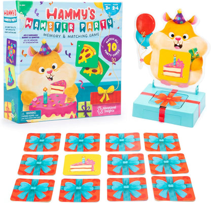 Educational Insights Hammy's Hamster Party - Animal Memory Matching Game for Kids, Skill-Building Toddler Games Ages 3-5, Memory Game with Matching Cards, Learning Preschool Games for Toddlers