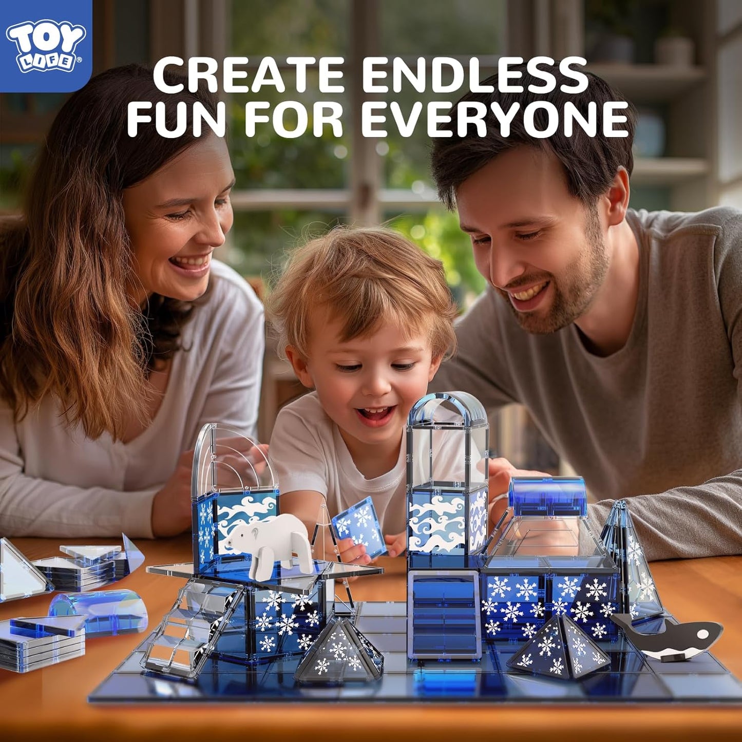 TOY Life 38 Pcs Magnetic Tiles Animals for Toddlers 3-5 Magnet Blocks for Kids Ages 4-8 STEM Magnet Tile Toys Building Tiles Set Christmas Birthday Gift for Boys and Girls