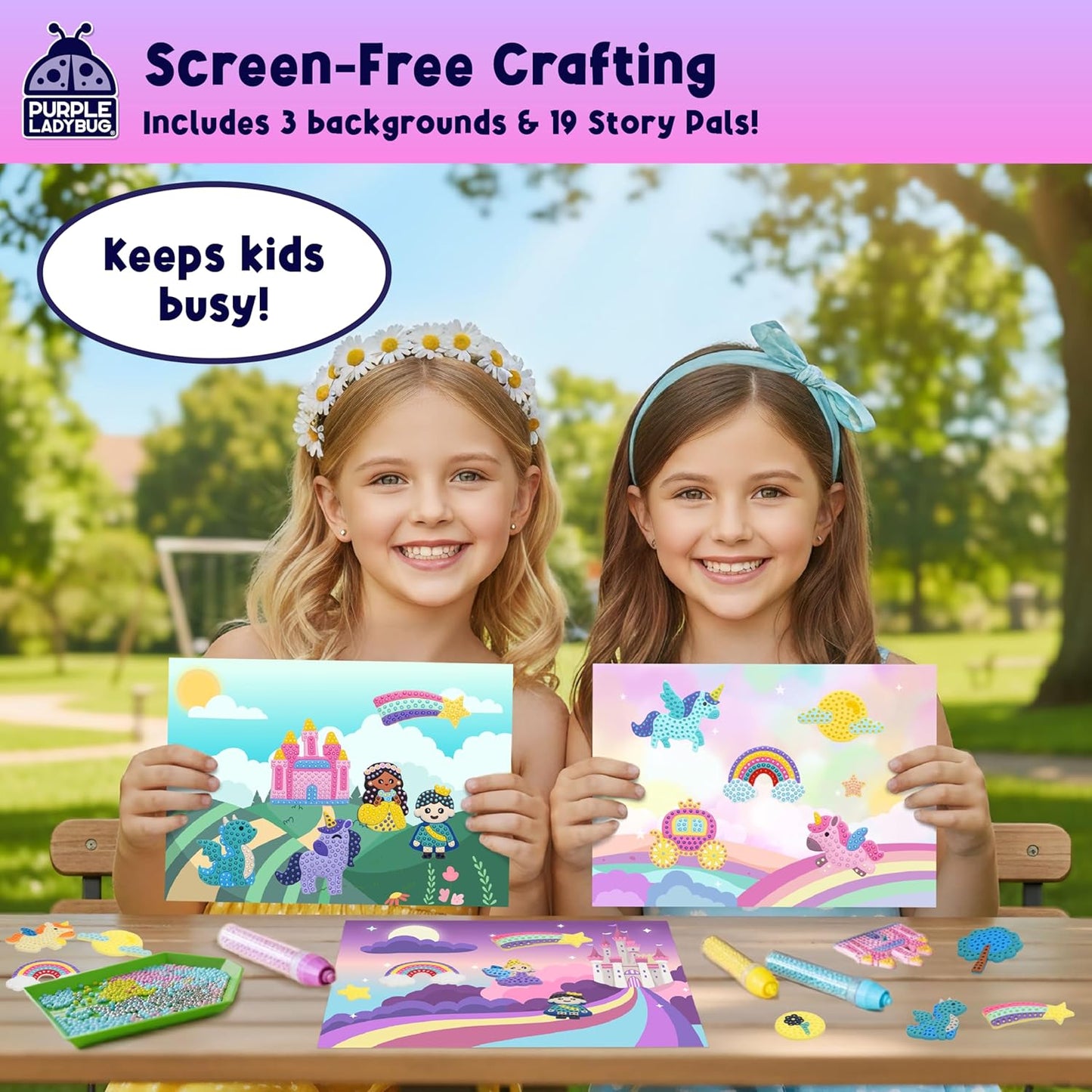 Magical Bead Painting – Birthday Gifts for Girl and Boy Ages 6-8 Years Old, Bead Art & Craft Set, Beads Pen & Painting Activities, Creative Arts & Crafts Ocean Theme Kit with Fun Designs