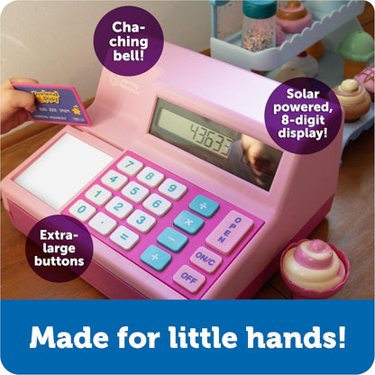 Learning Resources Pretend & Play Calculator Cash Register Toy - Gift for Kids, Toddler Toys, Play Money & Credit Card, Shopping Store Playset, Educational Preschool Activities