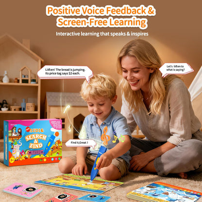 Qiaojoy Bilingual Interactive World Map for Kids Learning and Educational Toys, Talking Electronic Kids World Map i-Poster Geography Games Ages 3 to 12 Years Old, Custom Talking Birthday Gifts Card