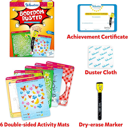 Skillmatics Educational Game - Dots & Mazes, Reusable Activity Mats with Dry Erase Marker, Gifts, Travel Toy, Ages 3 to 6