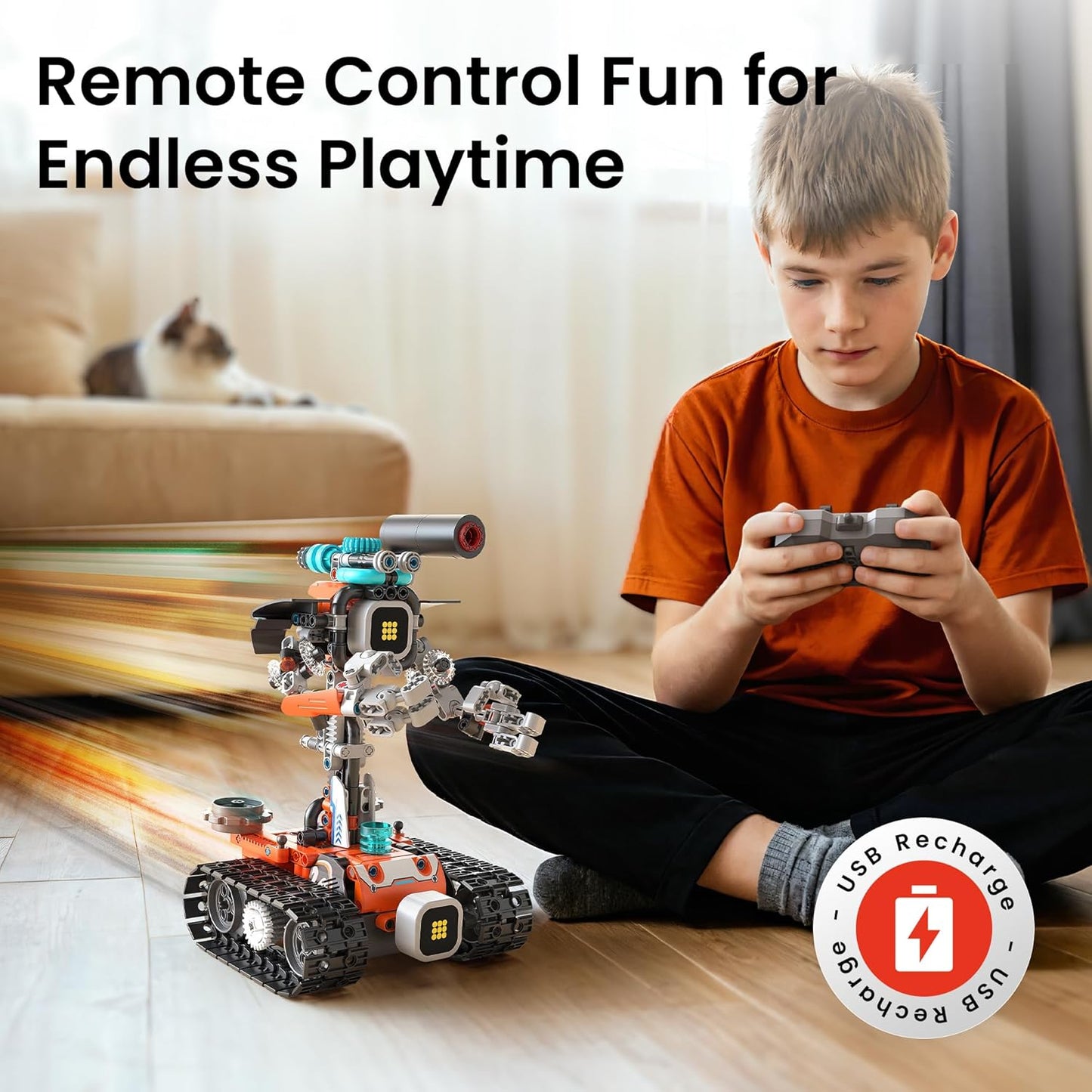 Sillbird Robot Building STEM Kit with Remote Control for Boys Ages 8-14, Technic Coding Gifts for Kids Birthday, Buildable 5in1 Robotics Toy with 596 Pieces