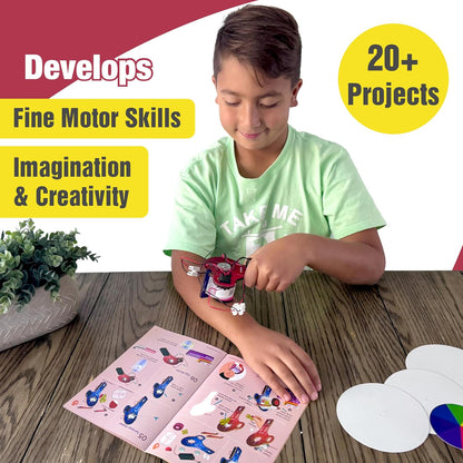 Butterfly EduFields 4in1 Motor Play Science Kit Pack of 5 | Best Birthday Return Gifts for Kids Ages 5 6 7 8 9 10 11 12 | STEM Toy | Reusable & Safe | Birthday Gift for Kids Ages 5+