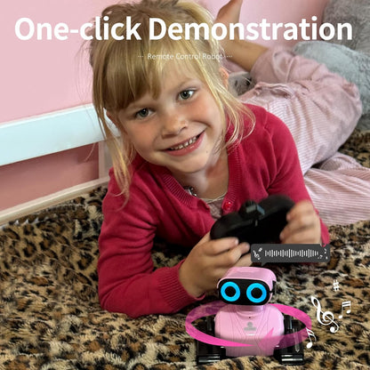 GILOBABY Remote Control Robot Toy for Kids 3-5 Years, Flashing LED Eyes, Dancing and Flexible Moves, Auto Demo Mode, Gift for Boys (Blue)