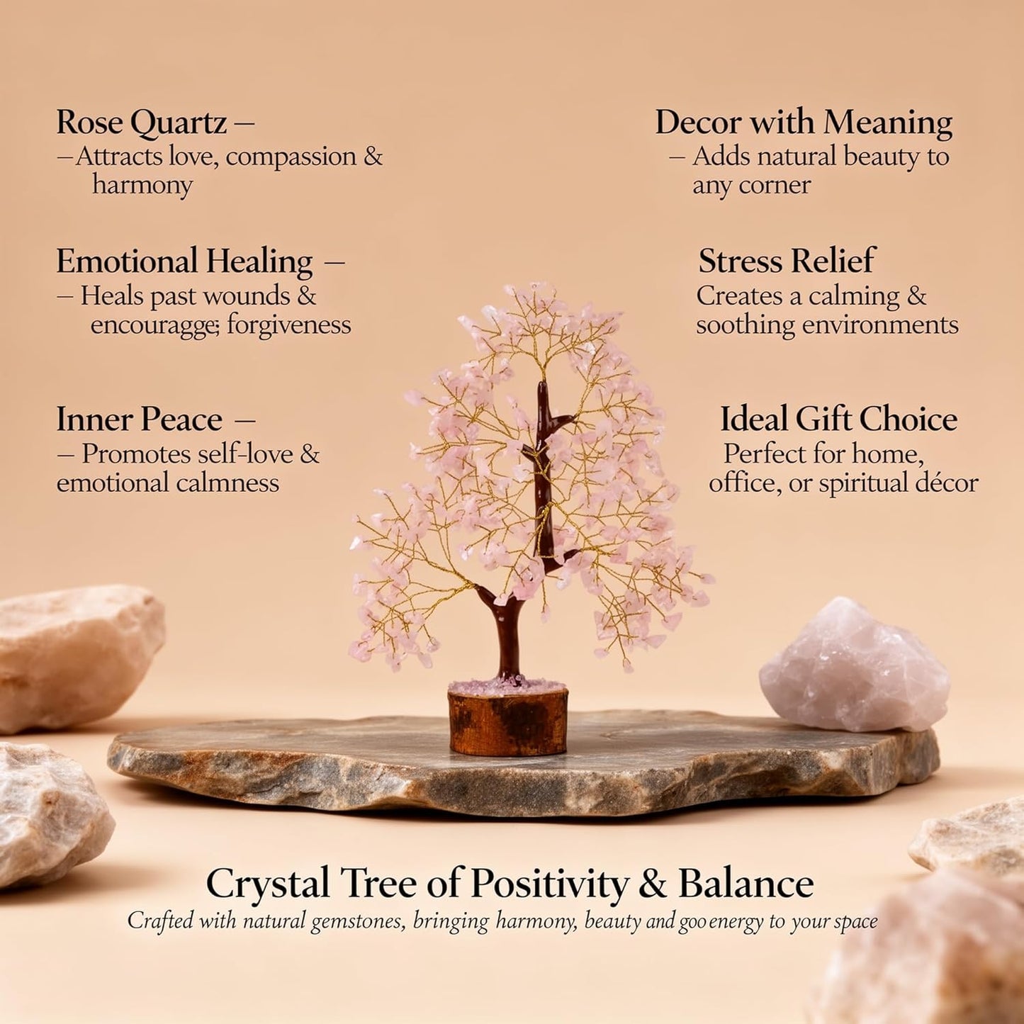 ANAYA AGATE 7 Chakra Healing Crystal Tree of Life Kit, Bracelet, Pendant, Necklace, Feng Shui Money Bonsai Tree, Positive Energy for Women, Mom, Sister and Housewarming Decoration