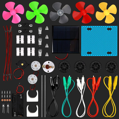 Sntieecr 6 Set 131 PCS DC Motors Kit, Mini Electric Motor 1.5-3V 15000RPM with 66 PCS Plastic Gears, Shaft Propeller, Bulbs, Buzzer Sounder, Science Experiment Set for Kid DIY STEM Engineering Project