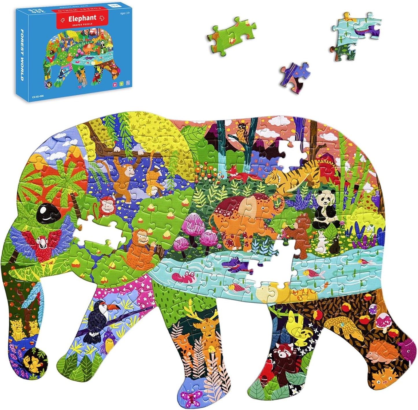 GIVEITALL Irregular Animal Puzzles for Kids Ages 4-6 6-8 8-10 10-12 Year Old,Panda Puzzle 180 Pieces Enlightening Floor Puzzle Game Creative Gifts for Boys Girls (Panda)