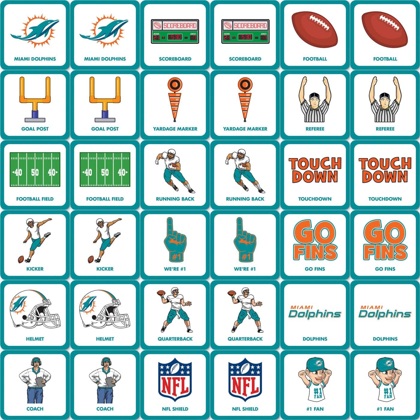 MasterPieces Sports Games - NFL Matching Game - Game for Kids and Family - Laugh and Learn