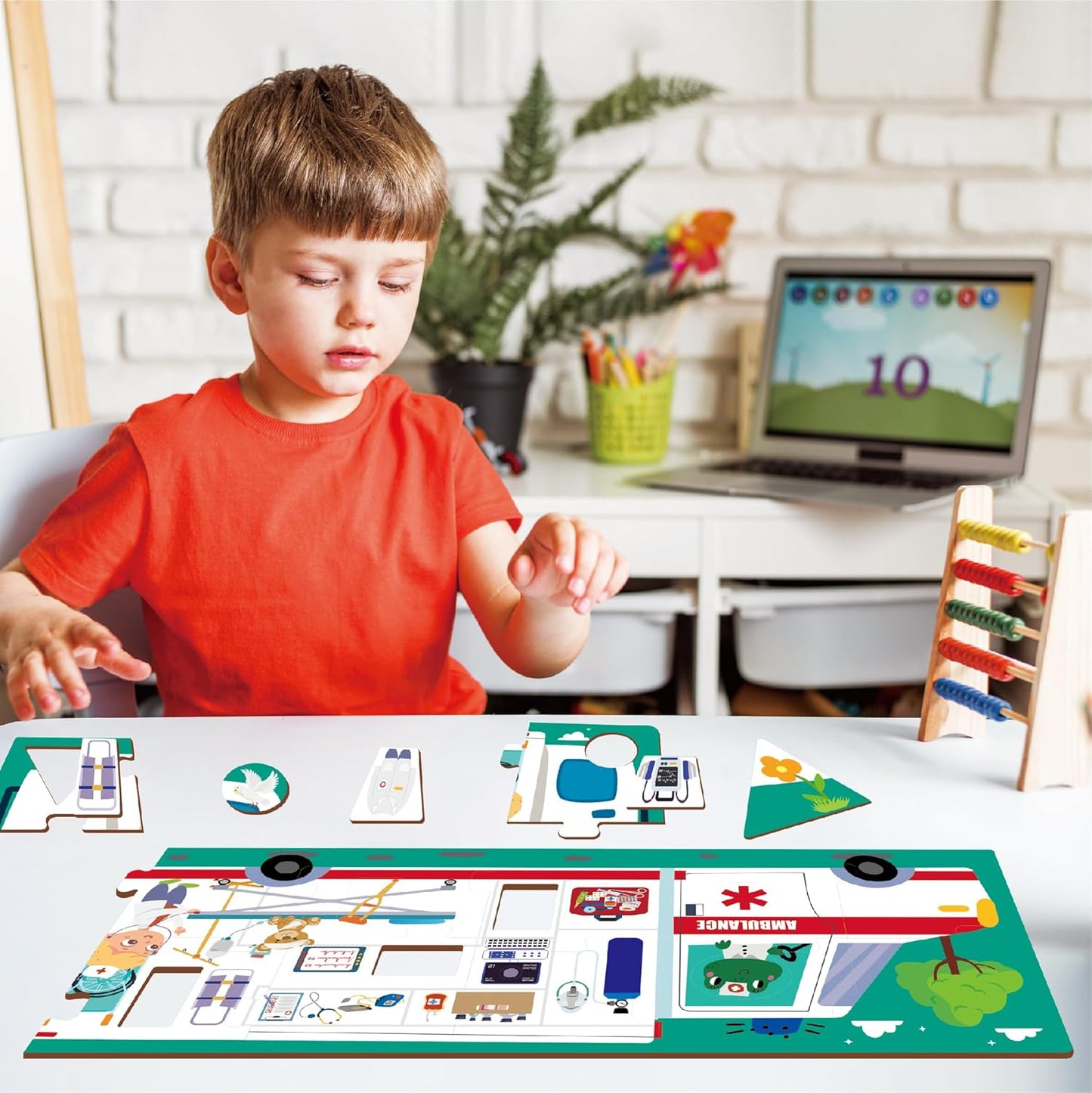 Jumbo Floor Puzzle for Kids,23 Piece Fire Truck Large Jigsaw Puzzles,Puzzle for Toddler Ages 3-5,Fun Educational Preschool Learning Toy Gift for Boys & Girls Ages 4-8