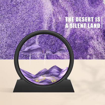 Wai Danie Moving Sand Art Picture 3D Hourglass Deep Sea Sandscape Liquid Motion Display Painting Flowing Sand Frame Relaxing Desktop Home Office Work Decor (Black, 12 Inches)